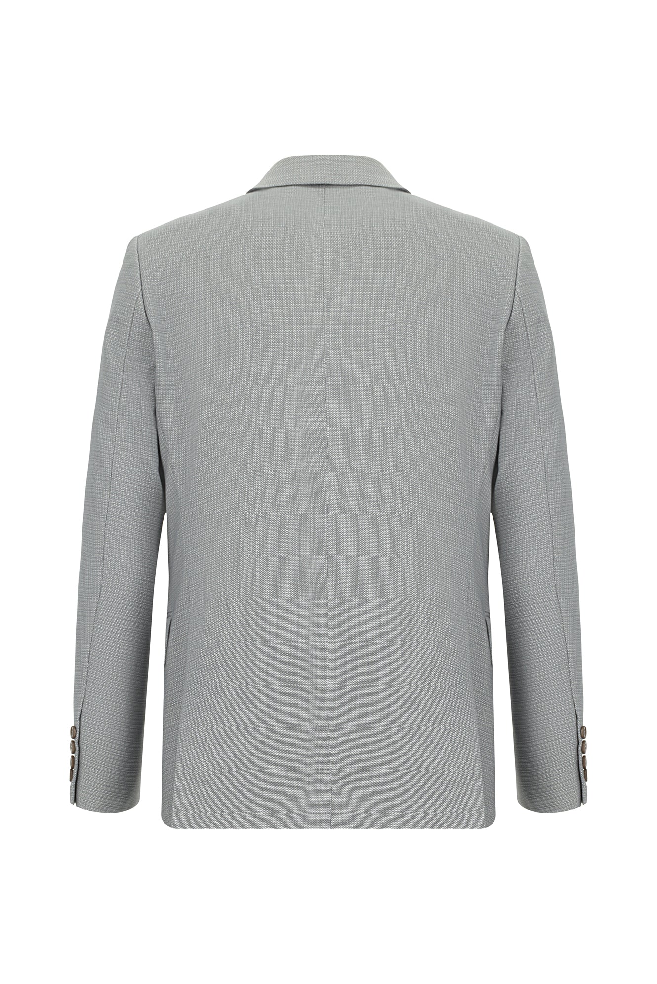 Açık Gri 6 Drop Regular Fit Standart Kesim Desenli Takım Elbise - Image 3
