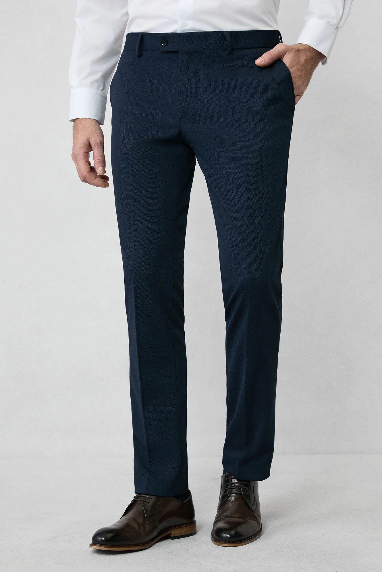 Koyu Lacivert 6 Drop Regular Fit Standart Kesim Mevsimlik Kruvaze Takım Elbise - Image 7