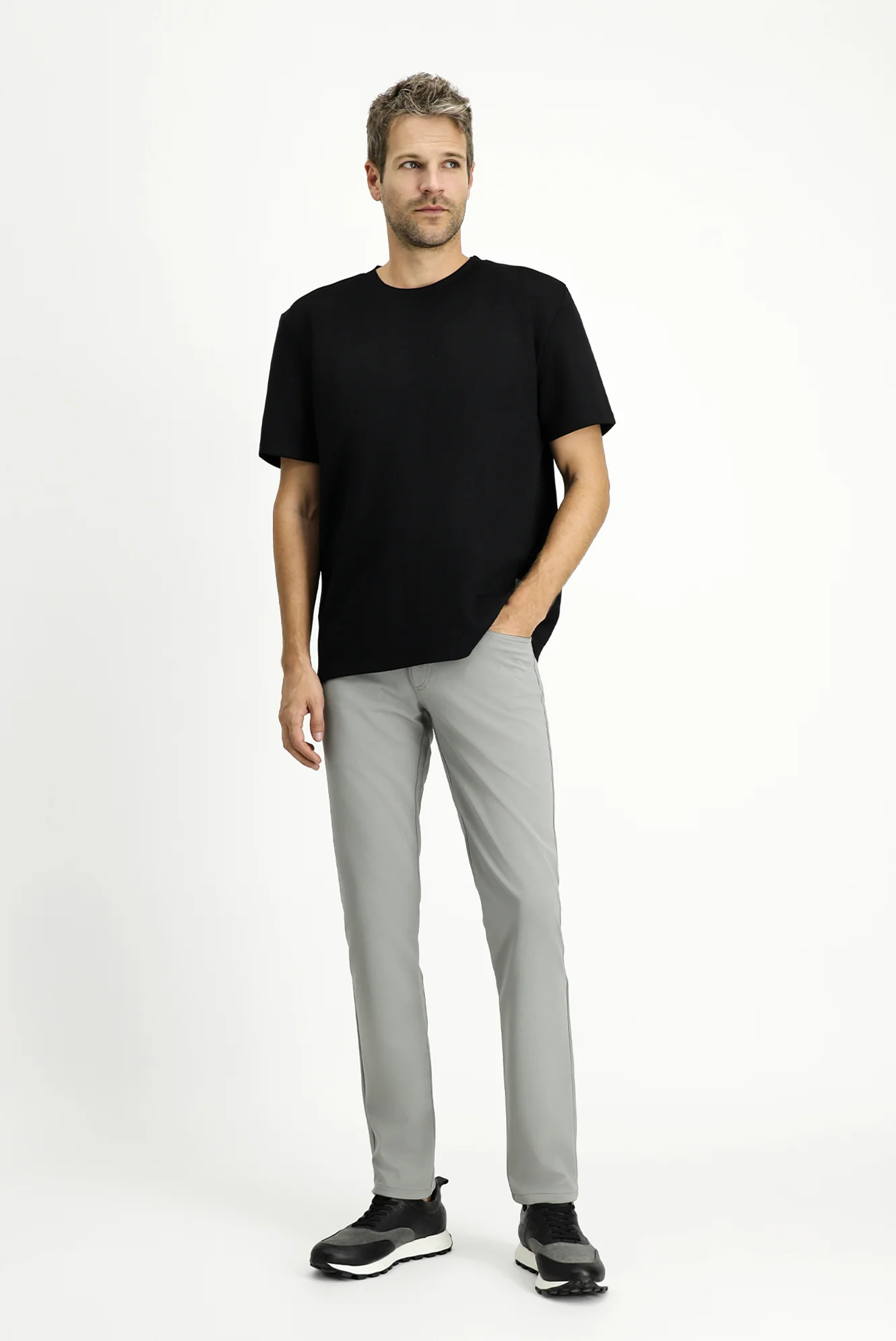 Orta Gri 4 Drop Relaxed Fit Rahat Kesim Kanvas / Chino Pantolon - Image 7