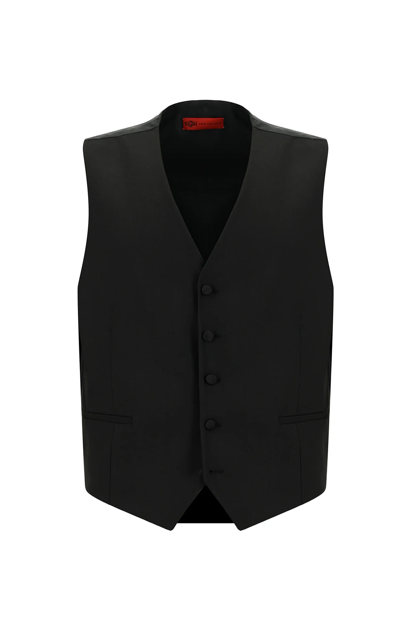 Siyah 7 Drop Slim Fit Dar Kesim Şal Yaka Yelekli Smokin & Damatlık - Image 4